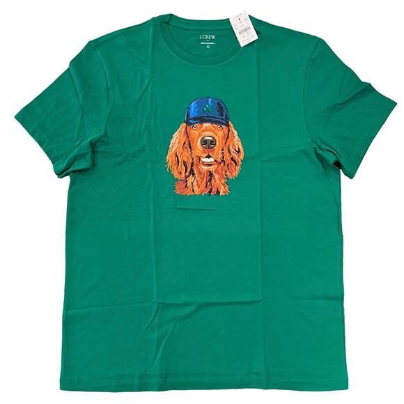NWT J. Crew Men's Green W/St. Patrick's Day Dog Graphic T- Shirt - SIZE XL - Picture 2 of 7